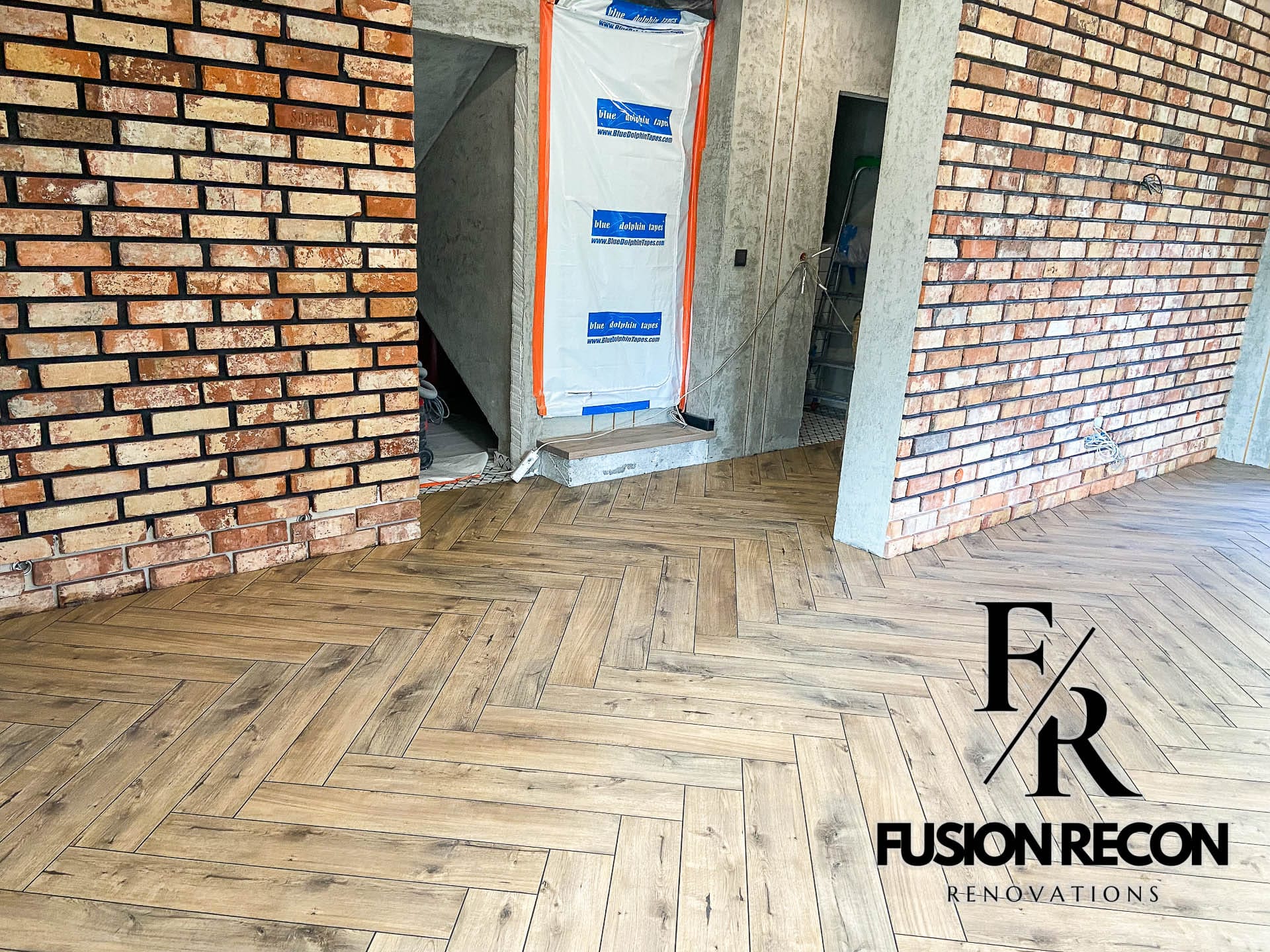 Large-format herringbone tile installation – Wimbledon SW19