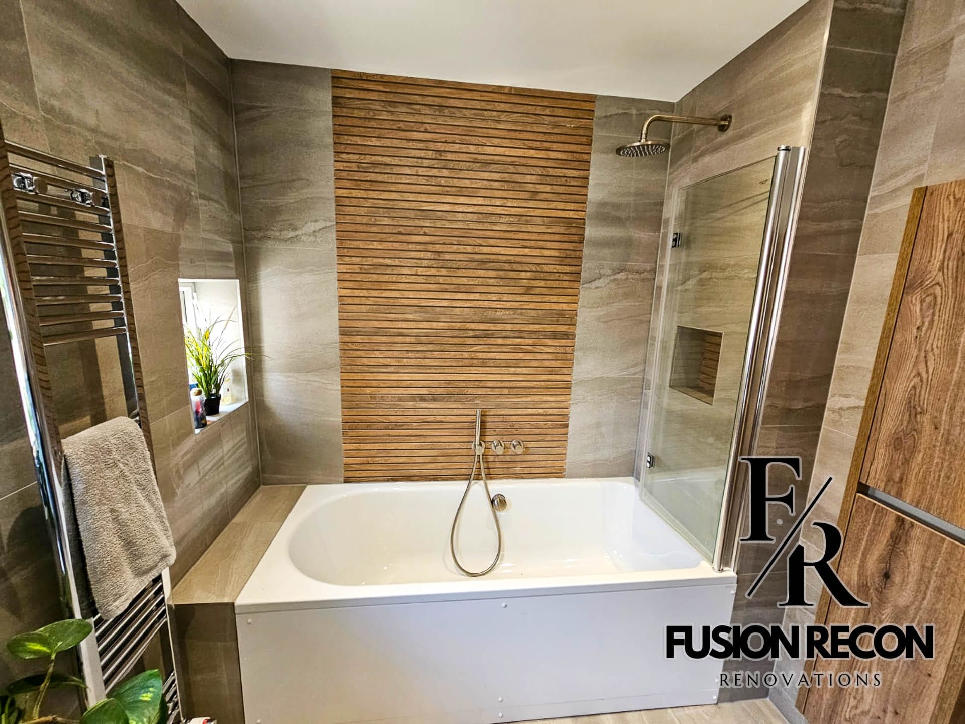 Modern bathroom renovation with walk-in shower and floating vanity – South Kensington SW7