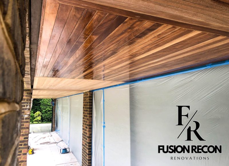 Exterior ceiling renovation with durable weather-resistant lacquer, Balham SW12